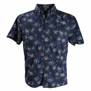 Molokai Surf Co Hawaiian Aloha‎ Shirt 2XL Leaves Floral Black Green Orange